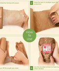 Four-step guide on using Eco Friendly Packing Paper 12 Inch By 55 Foot For Moving And Shipping, Cushioning Expands To Shield Fragile Items
