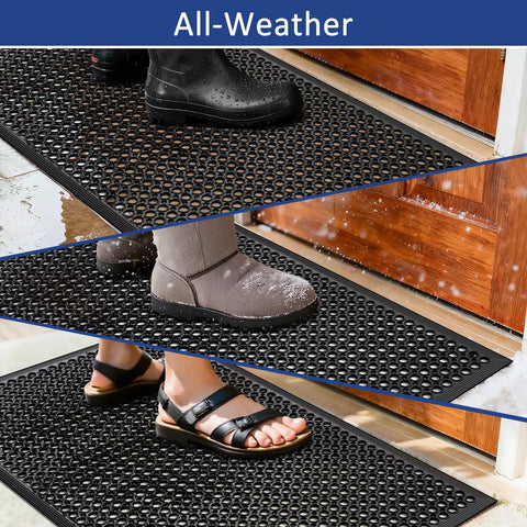Anti Fatigue Rubber Floor Mats 2 Pack For Kitchen Restaurant Bar Garage Indoor Outdoor Use Non Slip Drainage Mats Workhorse Grade
