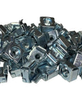 Killer Heavy Duty 10-32 Snap In Cage Nuts 50 Pack Clear Zinc hardware, heavy duty design for secure mounting in rack rails.