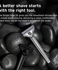 Single Edge SE Blade Refills For Men 8 Pack Japanese Made Stainless Steel Injector Razor Blades placed on dark stones.