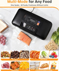 Heavy Duty Vacuum Sealer Machine With 85KPa Suction, Pro Grade, Double Seal, One Hand Operation, Built In Cutter shown vacuum sealing
