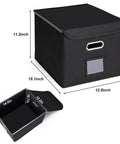 No Brainer File Organizer Box With Lid Large Hanging File Folder Organizer With Plastic Slide Collapsible Portable Filing Storage For Office And Home Black 14.9 Inch By 12.59 Inch By 10.8 Inch Keeps Papers Neat shown open and closed