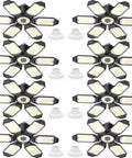 Eight Pack 200W LED Garage Lights With 22000 Lumens Daylight 6500K E26 E27 Base Deformable Shop Lights arranged in a grid