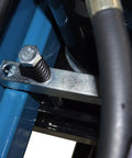 Close-up of adjustable cylinder stroke mechanism on Industrial Grade Steel Shop Press Featuring Adjustable Cylinder Stroke Reinforced Welded Frame And Manual Operation For Slick Assembly And Knockout Pressing Power.