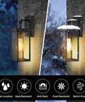 Two Pack Outdoor Wall Lanterns With Dusk To Dawn Sensor And Photo Sensor For Entryway Garage Front Door And Patio Waterproof Rust