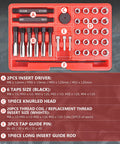 33 Piece Glow Plug Thread Repair Kit For Diesel Cylinder Heads With Tap Insert Driver showing tool set, including taps, coils, and guide rods.