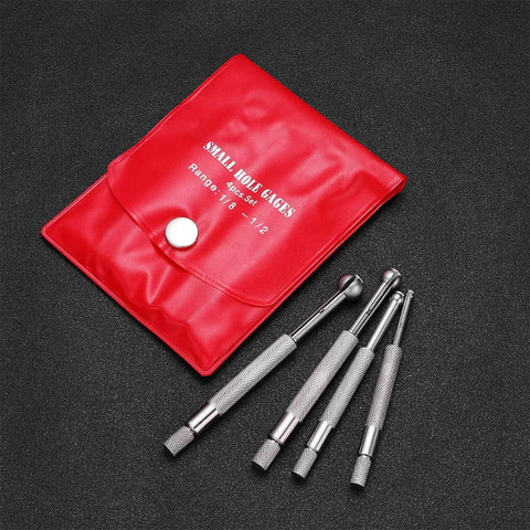 4 Piece Telescoping Bore Gauge Set for Small Holes, Full Round Spherical Hardened Bore Gauges With Nickel Plated Heads, Versatile Size Range For Precise Machining And DIY Projects