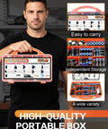Premium 130 Pc Air Hose Push To Connect Fittings Kit For 1/4 Inch And Larger Pneumatic Lines With NPT Threads Quick Connect Adapters Ideal For Compressors And Auto Repair Shops portable orange case