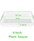 Square Plant Saucers 6 Inch 4 Pack Durable Plastic Water Catcher Trays Built For Heavy Pots Indoors Outdoors diagram
