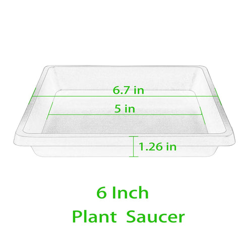 Square Plant Saucers 6 Inch 4 Pack Durable Plastic Water Catcher Trays Built For Heavy Pots Indoors Outdoors diagram