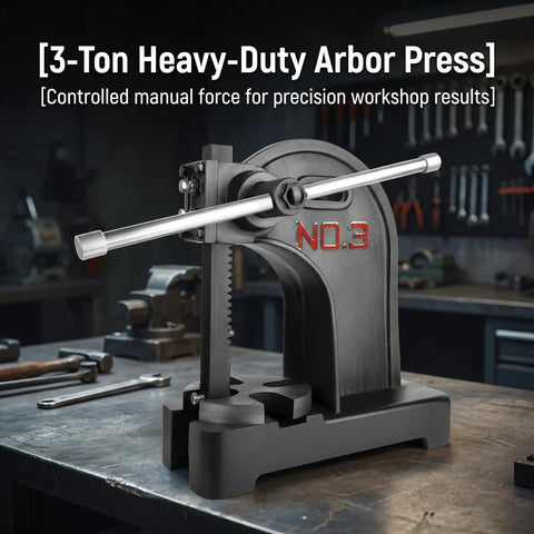 3 Ton Manual Arbor Press Built Like A Tank Heavy Duty Desktop Hand Press With Robust Cast Iron Construction And 12 Inch Work Height