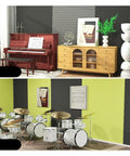 Top Shelf Self Adhesive Soundproofing Foam Acoustic Panels 5Cm Thick used in a studio for sound absorption and decor.