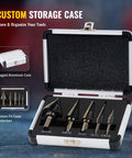 Titanium Coated HSS Step Drill Bit Set With 50 Sizes In 5 Unibits Built For DIYers And Pros Perfect For Sheet Metal Aluminum Carry Case Included