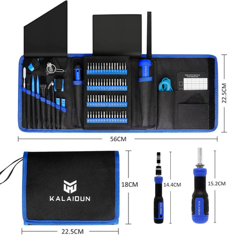 Open tool kit displaying 190 In 1 Precision Screwdriver Set With 164 Magnetic Bits And 22 Practical Accessories for repairs