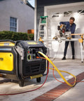 8500 Watt Dual Fuel Portable Inverter Generator With Quiet Technology And CO Shield Electric Start on driveway