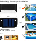 Dimensions display of Solar Pool Side Lights 4 Pack Color Changing Waterproof LED Deck Lights For Stairs Fence Yard Patio Pathway
