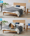 Before and after of bed using All Purpose Furniture Levelers And Rubber Shims Set 32 Piece Jar 2 Inch Wedges For Leveling