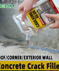 Slick Repair Self Leveling Concrete Crack Filler And Cement Patch Mix For Driveways Patios application on exterior wall with caulking glue.