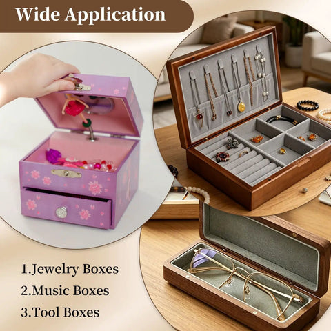 50 Pcs Concealed Brass Barrel Hinges 5x30mm Dope For Jewelry Boxes And Small Woodworking Projects in use on various boxes