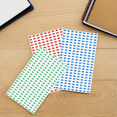 Self Adhesive Arrow Sticker Labels 240 Pack For Office Labeling And Safety Orientation Portable Synthetic Paper Arrow Stickers, blue red green