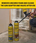 Spray Foam Gun Cleaner And Uncured Polyurethane Foam Dissolver 12.3 Oz 1 Pack For Quick Cleanup Of Insulation Guns Keeps Nozzles Clean And Ready To Roll used on spray gun
