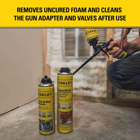 Spray Foam Gun Cleaner And Uncured Polyurethane Foam Dissolver 12.3 Oz 1 Pack For Quick Cleanup Of Insulation Guns Keeps Nozzles Clean And Ready To Roll used on spray gun