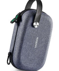 Rugged Hardshell Tech Organizer Travel Case Packs All Your Fresh Gadgets Square With Nifty Double Layer Pouch For Cables Chargers And Memory Cards In Sleek Space Grey, featuring durable grey fabric.