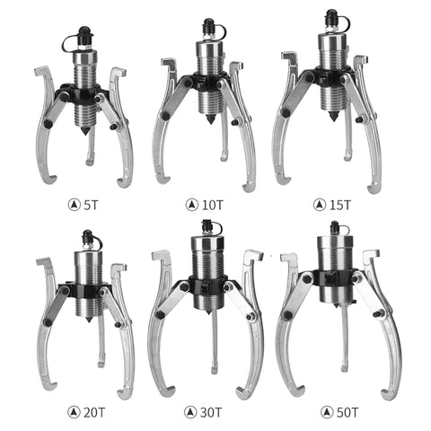 Heavy Duty Hydraulic Bearing Puller With Three Jaw Gear Extractor And Fast Pump, 5T to 50T capacity, designed for effective gear extraction.