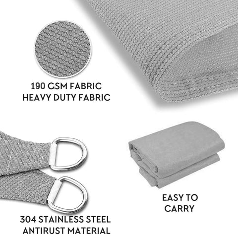 Right Triangle Shade Sail Canopy 12x12x17 For Patio And Backyard UV Blocking 185Gsm HDPE Fabric With Stainless Steel D Rings Durable Mesh