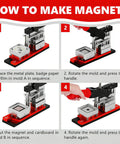 Step-by-step guide for Bulk 100 Sets Square Button Parts For Fridge Magnet Maker Machine Kit With Metal Lid use