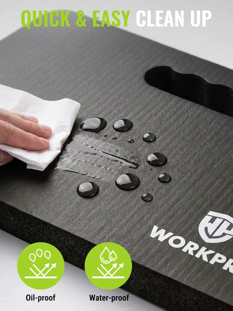 Kickin Extra Thick Kneeling Pad For Knee Comfort And Protection Large NBR Foam Kneeler Mat showing waterproof surface