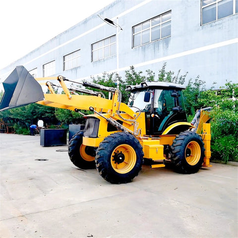 Towable Mini Digger For Demolition Tasks And Farm Projects near building, Compact Excavator with Synchronized Hydraulic System