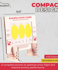 Portable Reusable Archery Paper Tuning Kit With Stand And 12 Replaceable Target Sheets featuring yellow target zones.