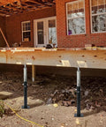 2 Piece Adjustable Steel House Jack Post For Foundation Leveling 19 To 36 Inch Extension built like a tank supporting porch structure.