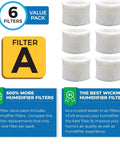 Six Pack Premium Humidifier Filter Replacement for Honeywell HCM Series and HAC Models A HAC 504 HAC 504AW Cool Mist