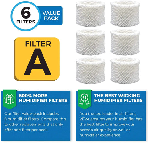 Six Pack Premium Humidifier Filter Replacement for Honeywell HCM Series and HAC Models A HAC 504 HAC 504AW Cool Mist