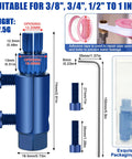 Broken Pipe Thread Extractor Kit For Damaged Faucets And Stripped Fasteners, Includes Half Inch To One Inch Bolt Extractors, Blue