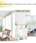 Outdoor Mosquito Netting Panels For Patio Waterproof And Bug Proof Mesh Curtains Extra Wide 118 Inch Two Panels set up in sunroom.