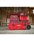Beast Mode Heavy Duty Packout Large Tool Box With IP65 Weather Seal and Modular Storage in workshop setting, red.