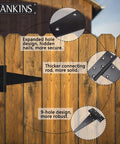 10 Inch T Strap Heavy Duty Door Hinges Black Tee Hinge For Wood Fences Gardens Barn Doors And Gates Rustproof 1/8 Inch Thick Steel
