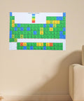 Periodic Table Poster For Classroom Laminated Wall Chart 21x40x60cm Water Resistant Study Guide on wall beside sofa