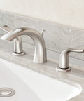 Spot Free All Brite Brushed Nickel Two Handle Widespread Bathroom Faucet With Lift Rod Drain For 8 Inch Widespread 3 Hole Install