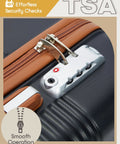 5 piece travel luggage set TSA lock detail for secure travel