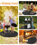 40 Inch Round Fire Pit Mat For Outdoor Grills And Bonfires, Heavy Duty Four Layer Fireproof Waterproof Pad under grill, campfire