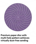 Hookit Clean Sanding Paper Disc 732U 80 Plus Grit Vacuum Sanding Disc 6 Inch with multi-hole design for dust-free sanding