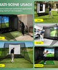 Golf Practice Net With HD Impact Screen And Auto Ball Return, Steel Frame With Side Nets For Indoor Or Outdoor Backyard Driving Range, Real Golf Balls Training Equipment, 10x8 Feet in multi-scene usage