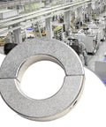 Ultra 25mm Double Split Shaft Collar Clamp Kit Built Rock Solid With Premium Aluminum Alloy Featuring M6 Screws For Accurate Shaft Positioning Reliable Spacers For Gears And Pulleys Hold Tight Without Slippage Heavy Industrial Use Always. 25mm aluminum split shaft collar clamp in factory setting