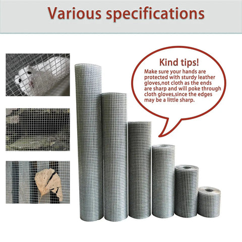 Heavy Duty Galvanized Welded Wire Mesh Roll 8 Inch By 20 Foot One Quarter Inch Opening 23 Gauge For Garden Fencing display