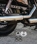 7 Pack Mini Dirt Bike Steering Shaft Bearings Kit for Off Road Rides displayed beside motorcycle wheel and exhaust