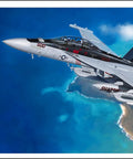 One To Forty Eight Scale EA 18G Growler Aircraft Model Kit With Decals And Detailed Instructions Not Included Paints And Glue May Be Needed For Assembly Perfect Pick For Builders And Collectors shown on box art with ocean background
